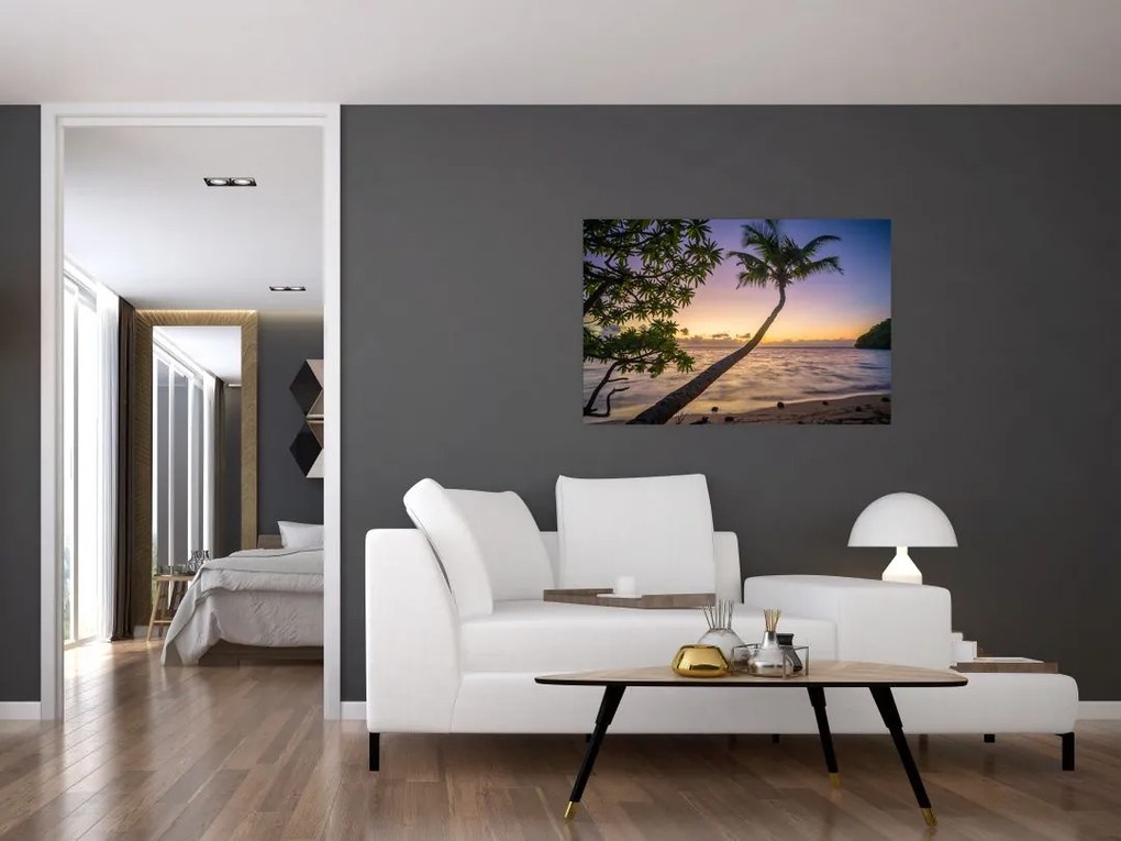 Tablou cu palmier pe plajă (90x60 cm)