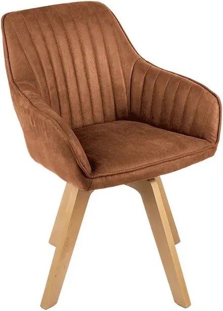 Set de 2 scaune pivotante pivotant Livorno catifea maro