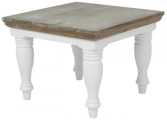 Masuta de cafea patrata din lemn 60x60x45 cm gri/alb