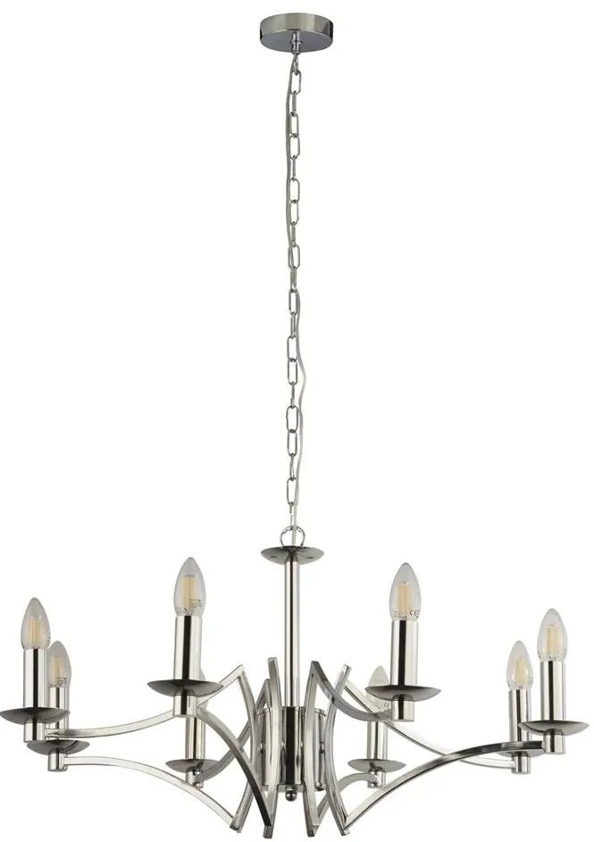 Candelabru clasic cu 8 brate stil elegant Ascot crom