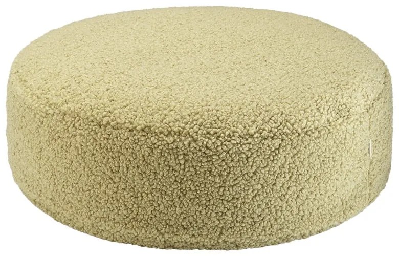 Fotoliu puf pentru copii verde cu tapițerie din țesătură bouclé Round – Wigiwama