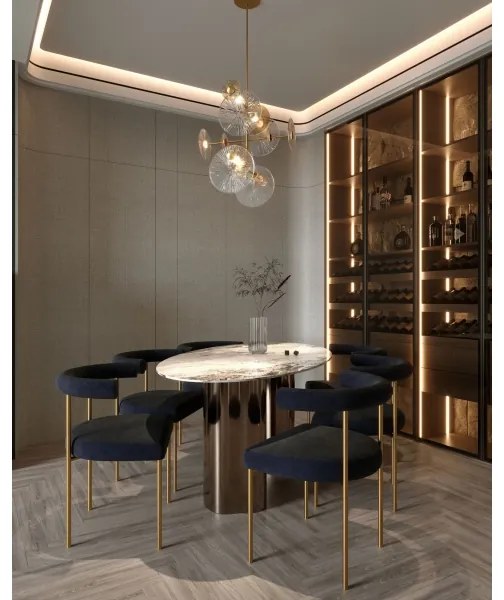 Lustră LED pe tijă MAXLIGHT P0541 ALLURE 14xLED/5W/230V d. 60 cm auriu