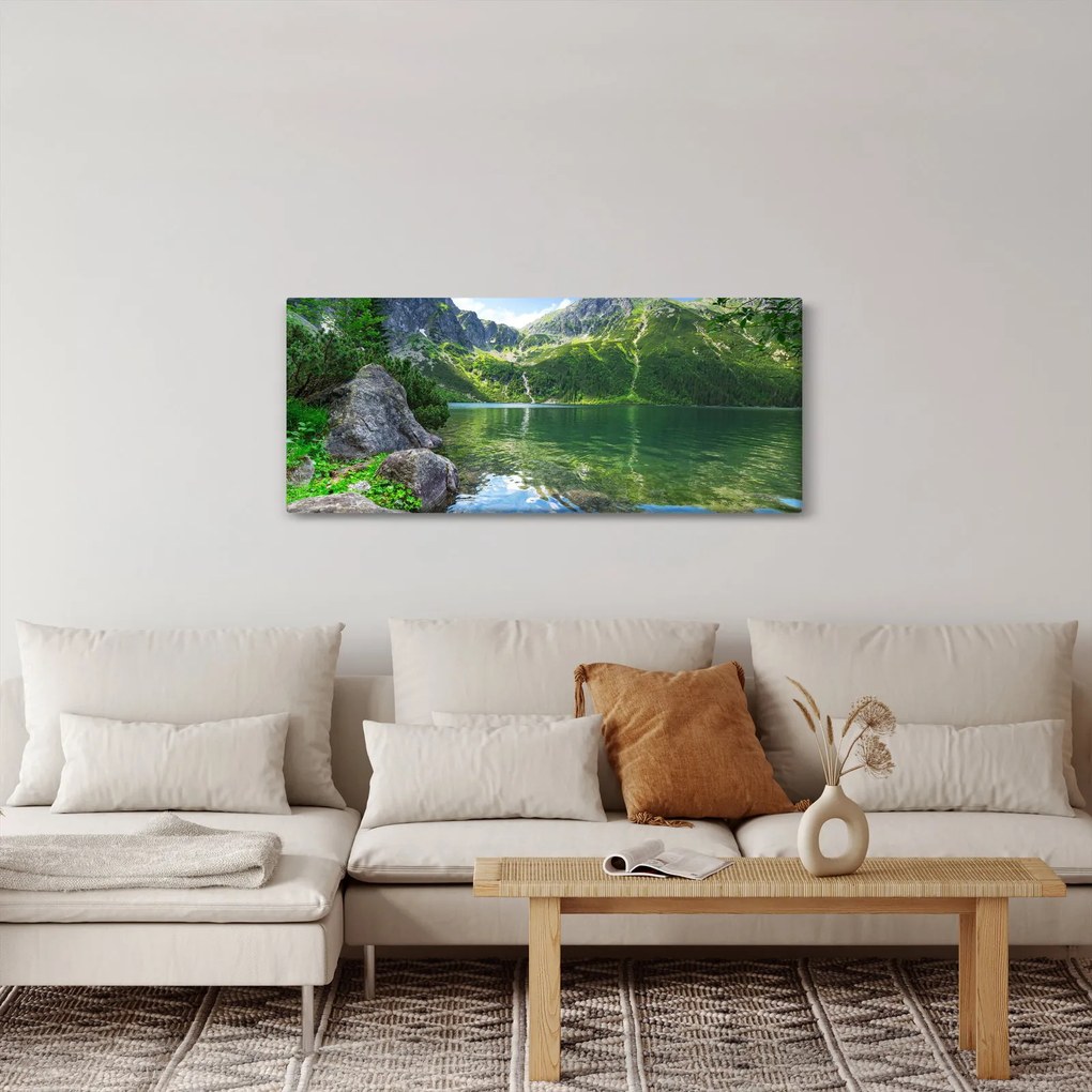 Tablou cu lac în munții Tatra (120x50 cm)
