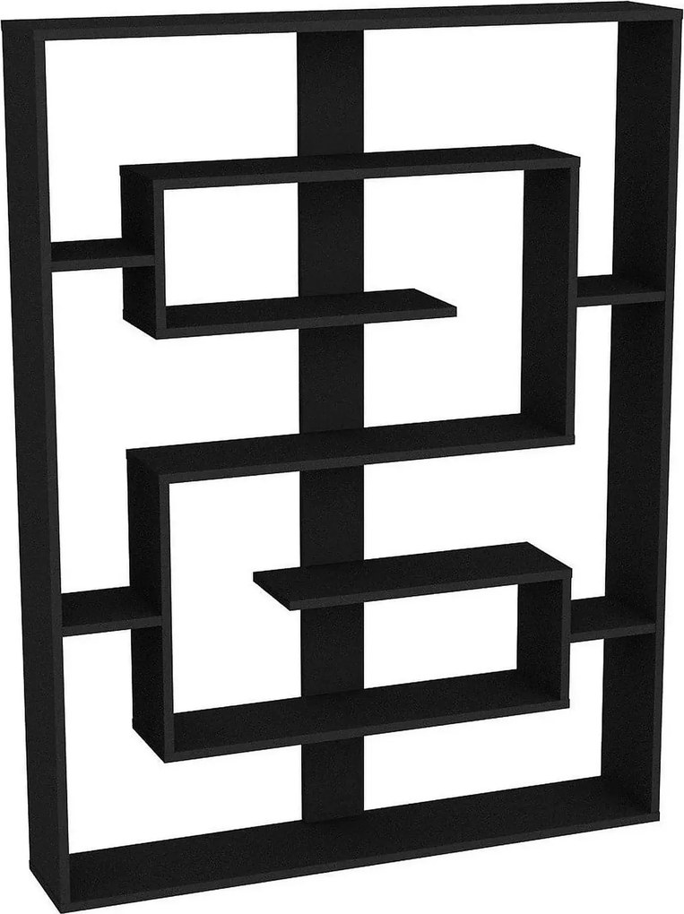 Biblioteca ESTEBAN, negru, PAL melaminat, 120x22x156 cm