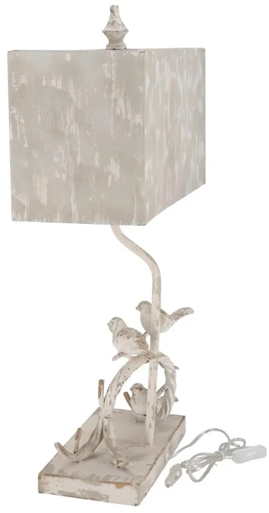 Lampa Shabby Chic Birds metal si rasina h 63 cm