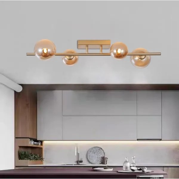 Lustră LED aplicată Wofi 7014-401W VILLA 4xG9/3W/230V auriu