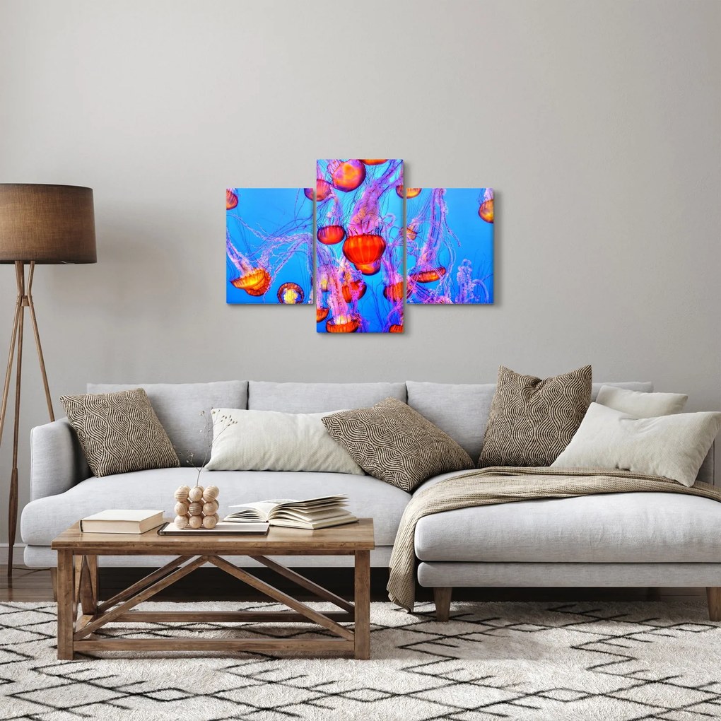 Tablou cu meduse în mare (90x60 cm)