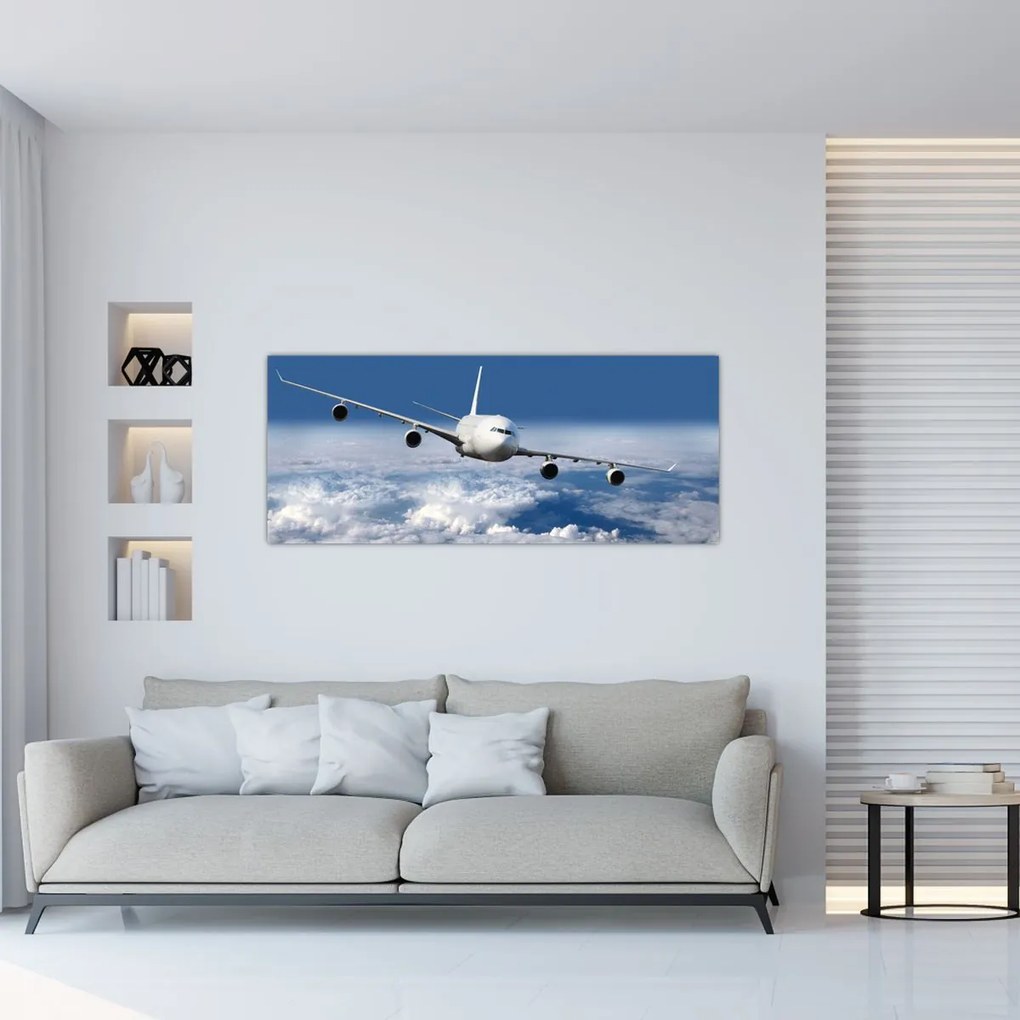 Tablou - Avion în nori (120x50 cm)