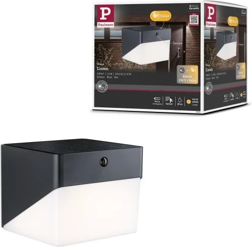 Paulmann 95746 - LED/2,3W IP44 Lumină solară de perete cu senzor EILEEN 3,7/230V