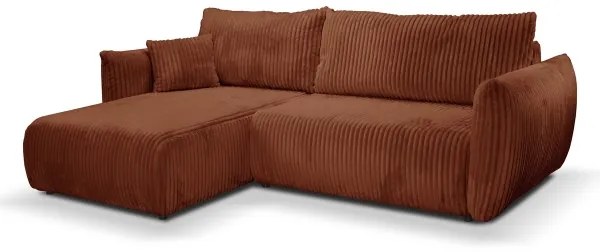 Colțar extensibil universal FRIDA în formă de L, cu spațiu de depozitare, maro