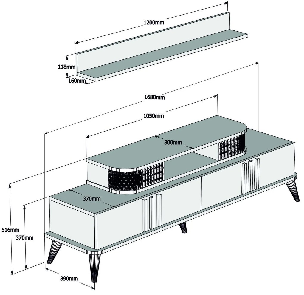 Mobilier living Sedanu (alb) . 1095652