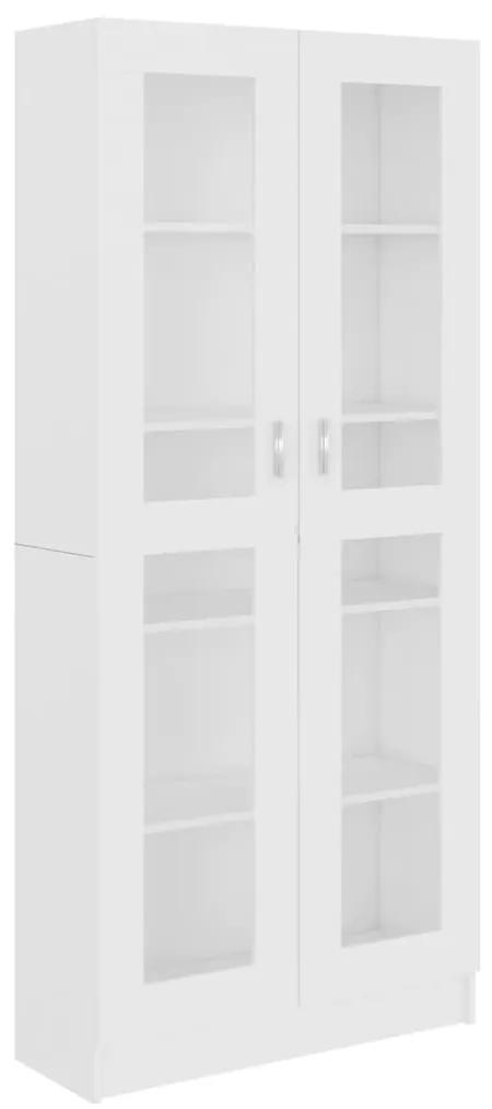 Dulap cu vitrina, alb, 82,5 x 30,5 x 185,5 cm, PAL Alb, 82.5 x 30.5 x 185.5 cm