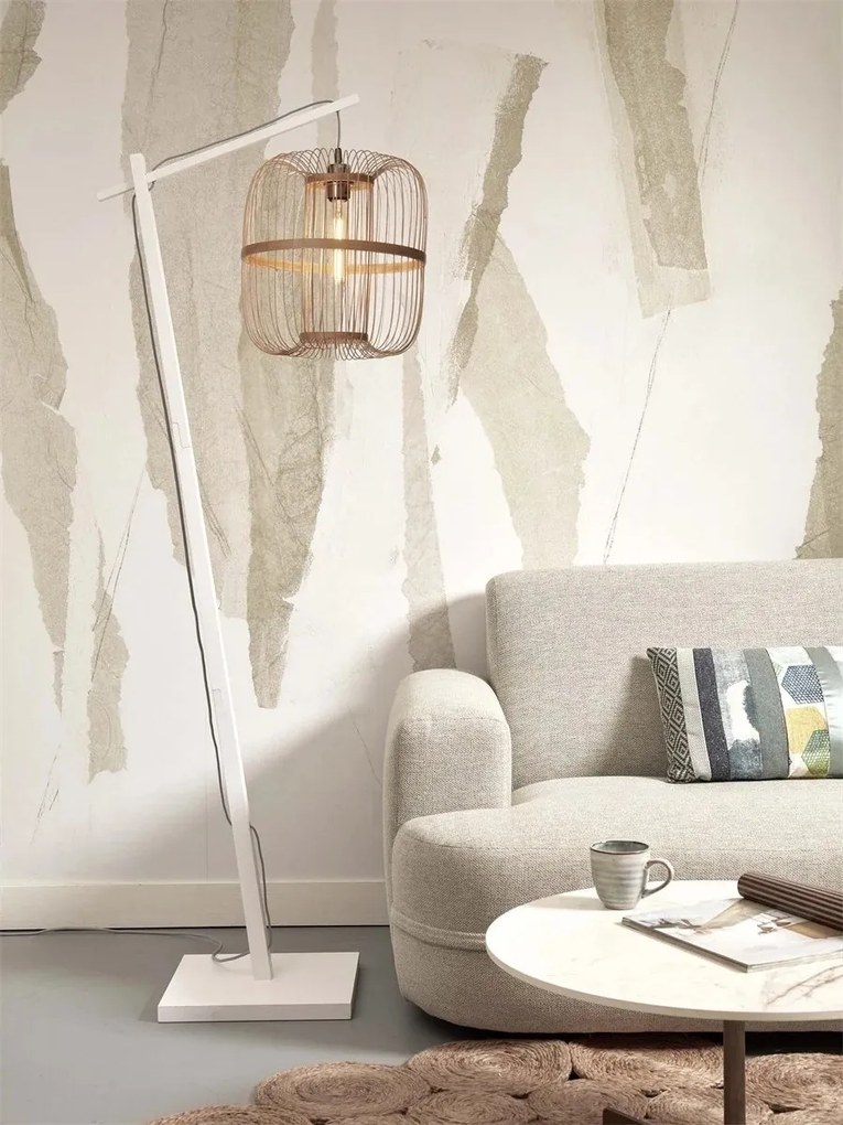 Lampa de podea eco din bambus Hokkaido L 38cm, alb