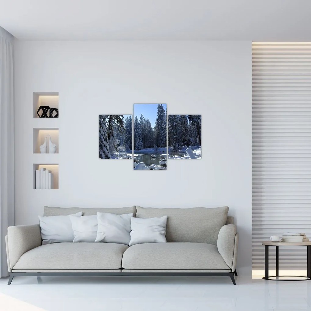 Tablou pădurii înzăpezite (90x60 cm)