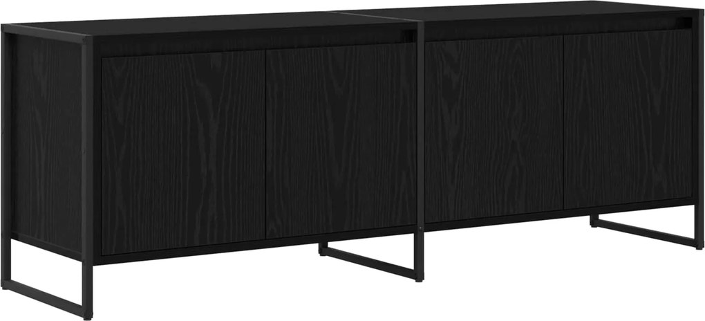 vidaXL Cabinet TV Stejar Negru 140 x 36 x 49.5 cm Lemn compozit
