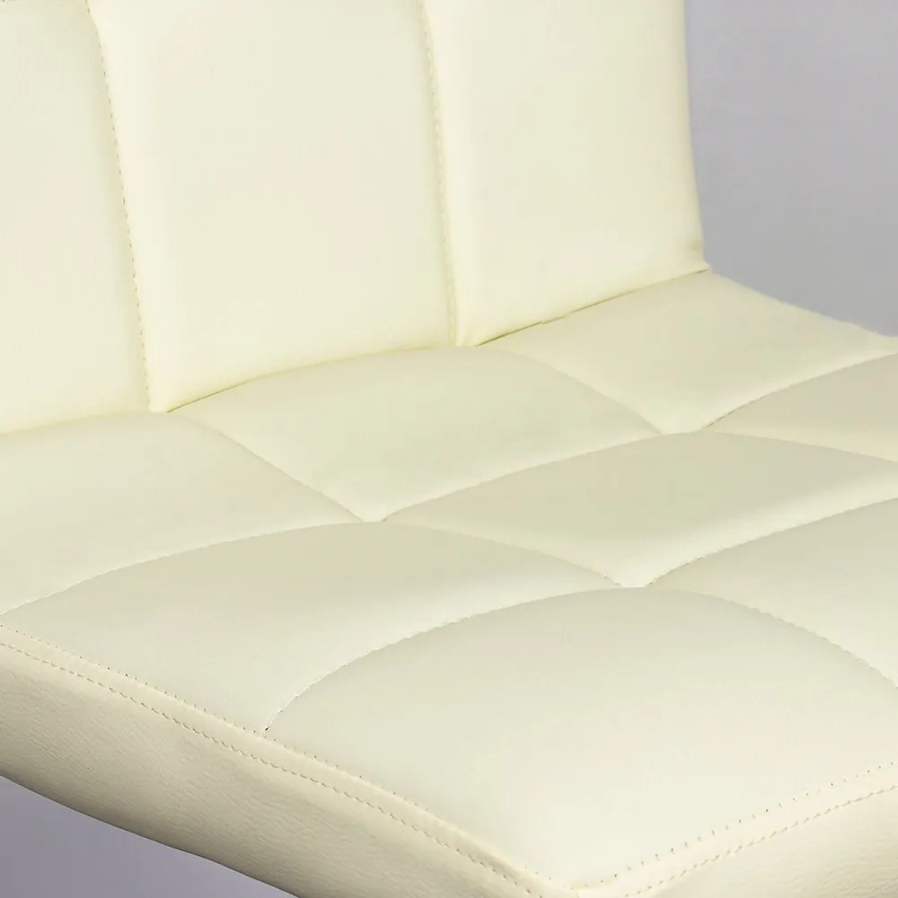 Scaun bar crem rotativ, reglabil pe inaltime, din piele sintetică ABS 191