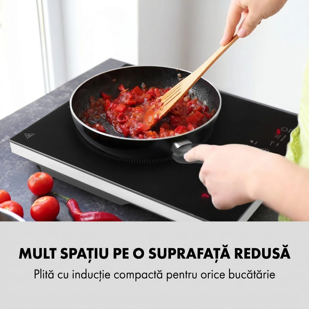 Klarstein Cook n Roll, plită cu inducție, 2000W, cronometru de 3 ore, 10 grade, negru