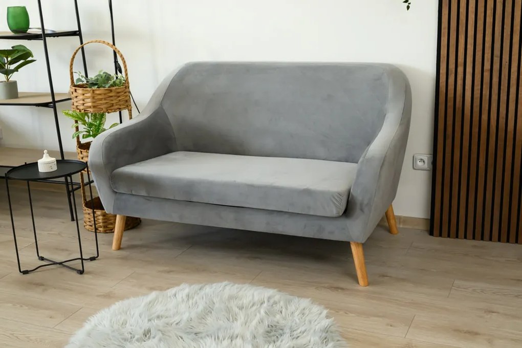 Canapea de 2 locuri gri CORANTI VELVET