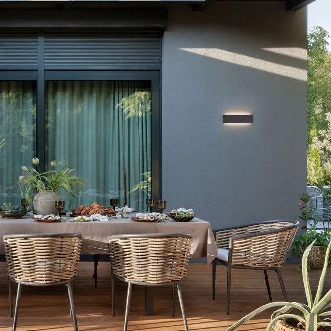 Aplica exterior neagra liniara 30cm IP65 LED METRIC