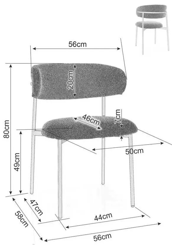 Scaun de bucătărie Sally III, crem / auriu