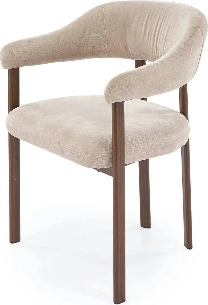 Scaun K616, bej/nuc, stofa clasica/metal, 58x56x80 cm