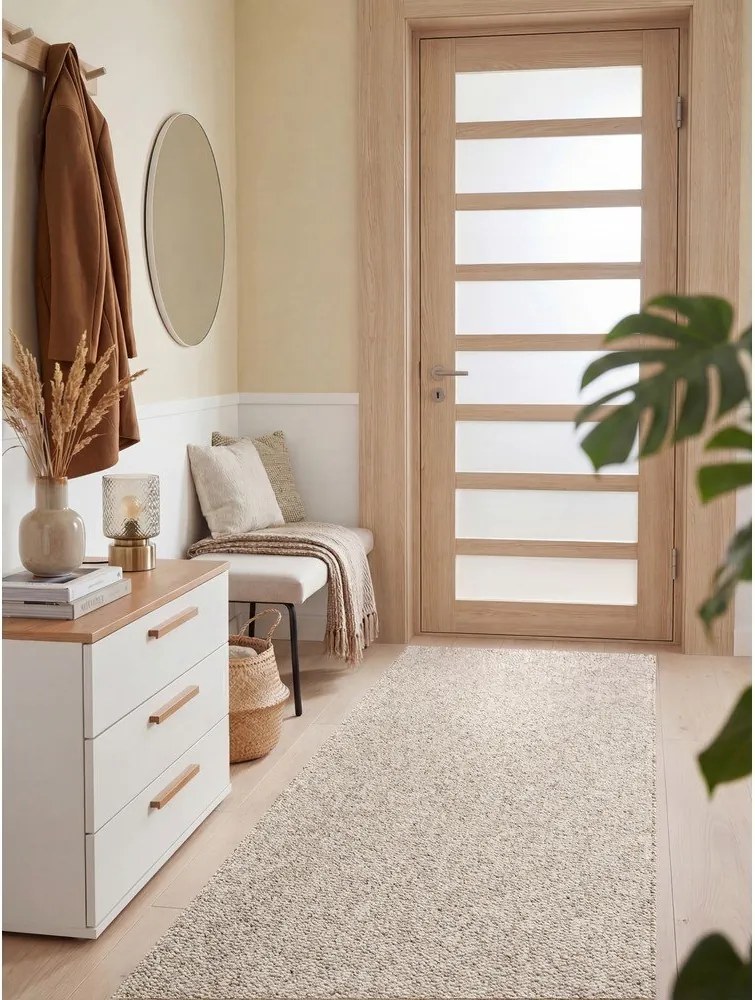 Covor tip traversă gri/crem lavabil 80x240 cm Rocco Dark Cream – Elle Decoration