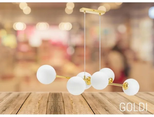 Lustră pe cablu 6xE27/35W/230V auriu