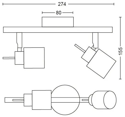 Spot MERANTI 2xGU10/35W/230V alb Philips
