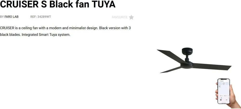Ventilator tavan smart sistem TUYA si telecomanda CRUISER S negru