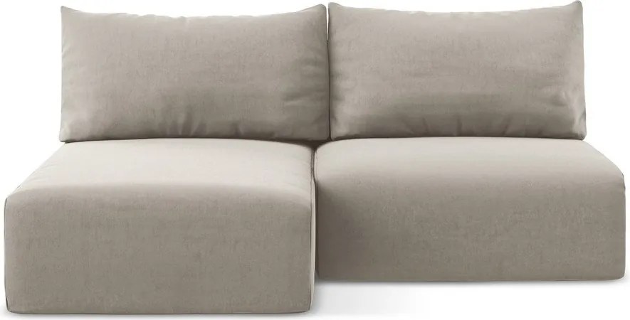 Colțar taupe extensibil/cu spațiu de depozitare cu tapițerie din catifea (cu colț pe partea stângă/cu șezlong) Kalena – Makamii