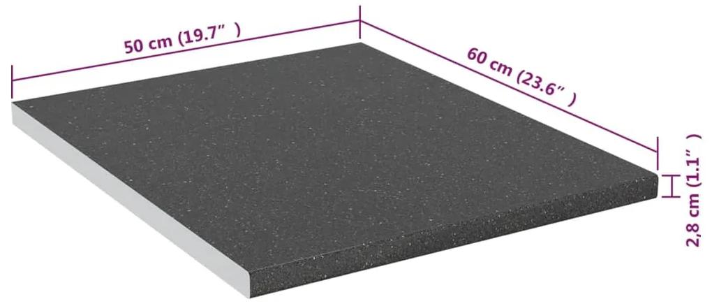 Blat de bucatarie, negru cu textura granit, 50x60x2,8 cm, PAL Negru, 50 x 60 x 2.8 cm, 1