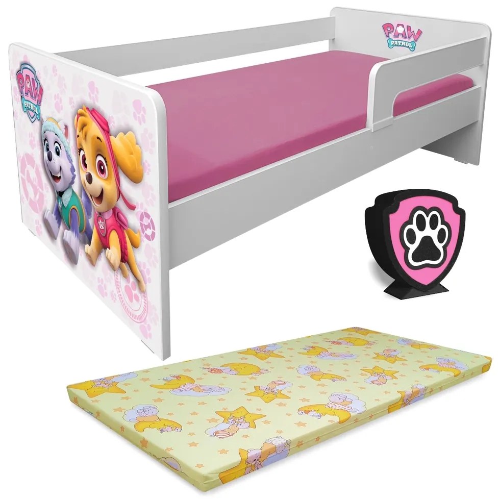 Pat Pentru Copii 2-12 Ani Paw Patrol Pink P1L+ Saltea Light + Lampa - Pc-p-lmk-paw-pink-p1l-80