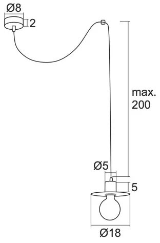 Lustră pe cablu CORSO 1xE27/15W/230V crom lucios Argon 3836