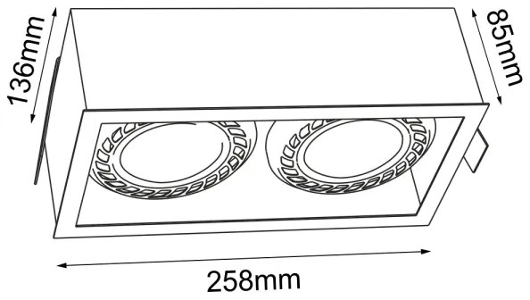 Brosline 3275 - Plafonieră încastrată CAGE, 2xGU10/18W/230V, albă