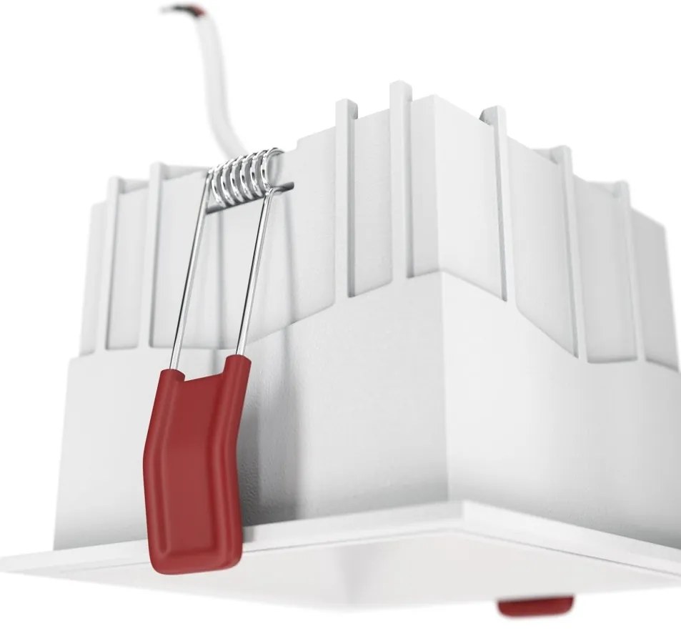 Spot LED incastrabil dimabil design tehnic Alpha alb, 8,5x8,5cm, 4000K
