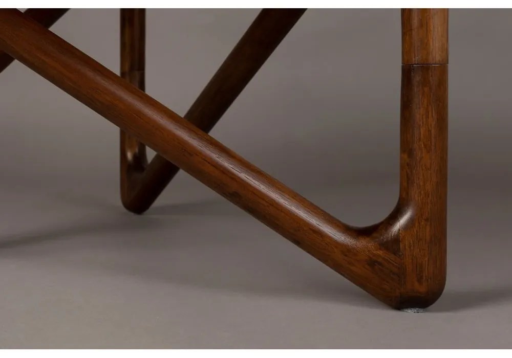 Măsuță de cafea maro rotundă cu blat din sticlă ø 80 cm Naia – Dutchbone