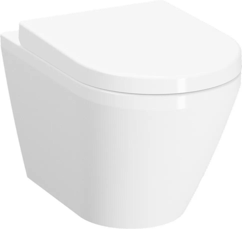 Set vas WC suspendat VitrA Integra 54cm Rim-Ex cu functie de bideu, prinderi ascunse si capac inchidere lenta