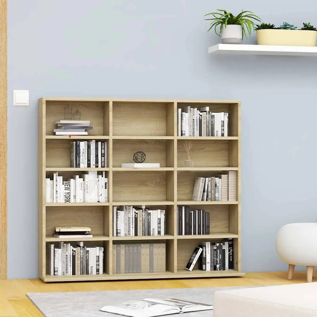 vidaXL Dulap de CD-uri, stejar sonoma, 100x23x89,5 cm, lemn prelucrat