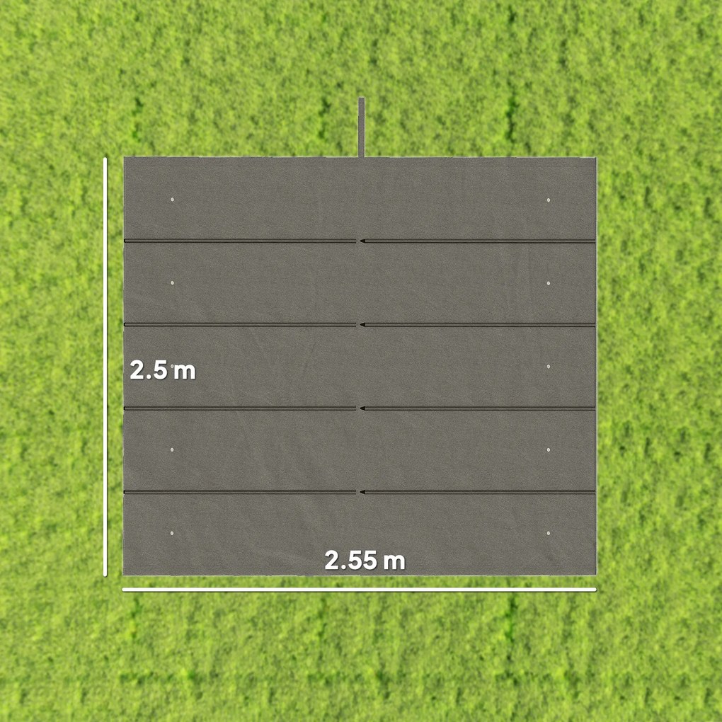 Outsunny Tettuccio di Ricambio per Gazebo 3x3 m con 10 Fori di Drenaggio Grigio | Aosom Romania