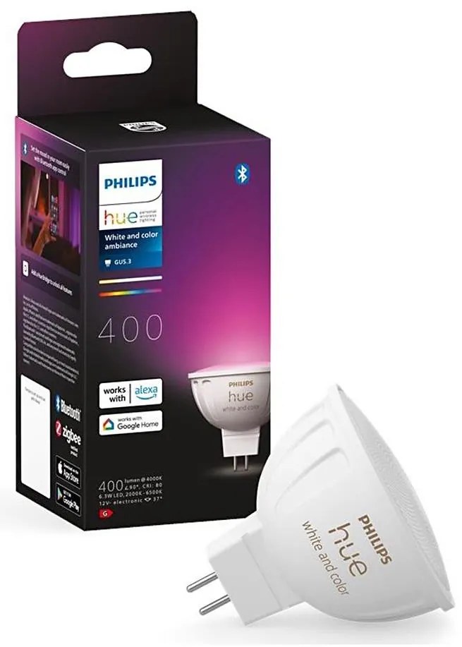Bec LED RGBW Philips Hue WACA GU5,3/MR16 6,3W 12V 2000-6500K dimabil