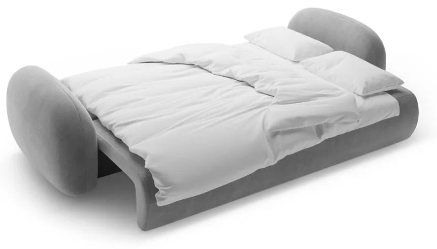 Canapea gri închis extensibilă/cu spațiu de depozitare cu tapițerie din catifea 262 cm Tonale – Cosmopolitan Design