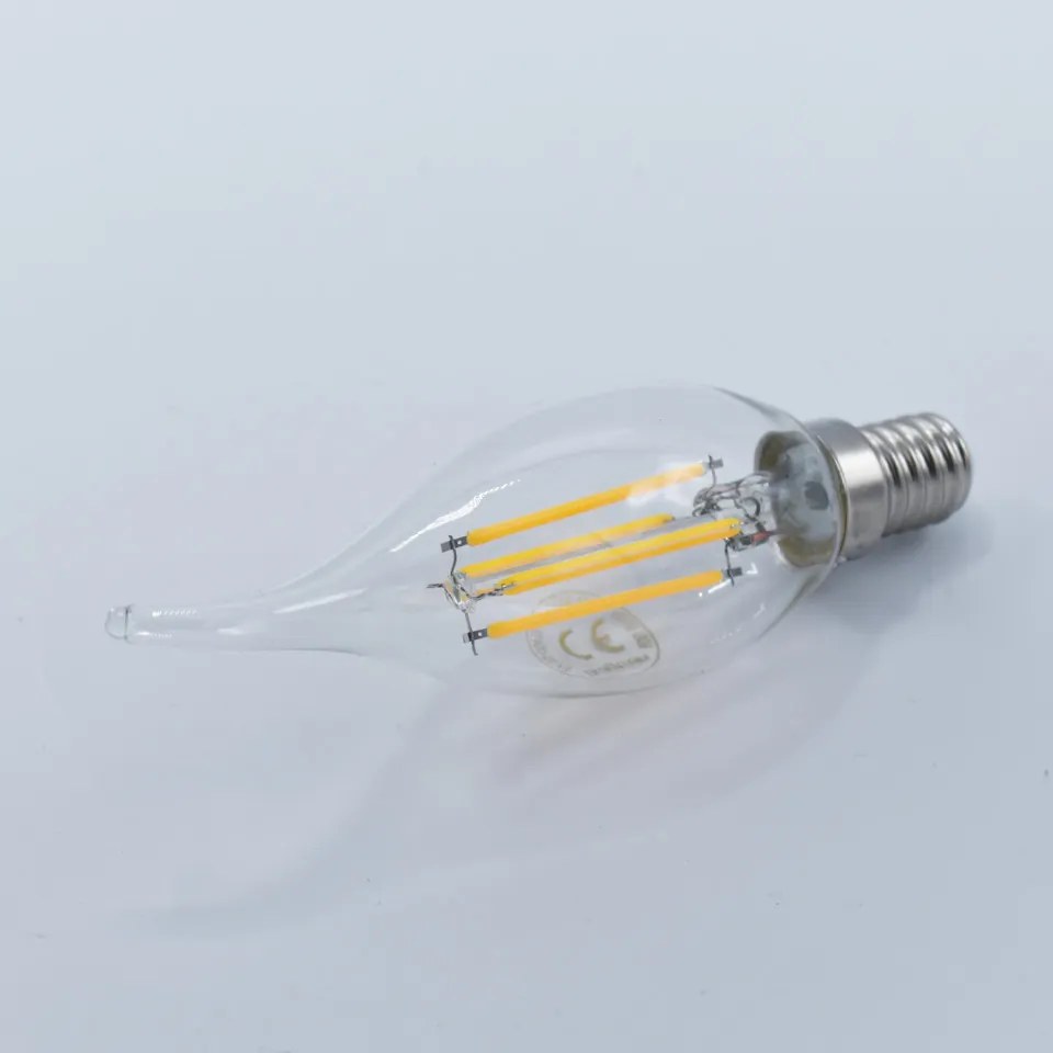 Bec LED Vintage filament 4W(38W) Braytron, flacara, E14, 470lm, lumina calda(3000 K), clasa energetica E