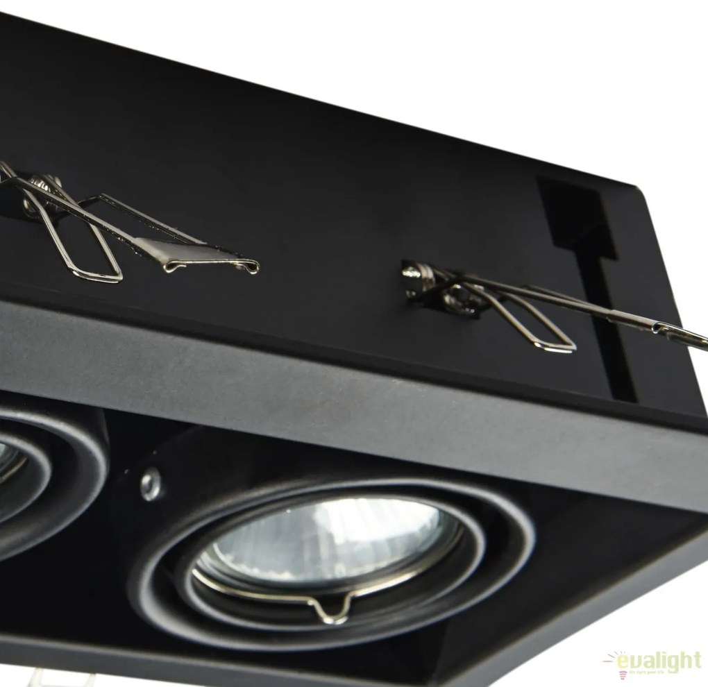 Plafoniera incastrabila cu doua spoturi Metal, negru MYDL008-2-02-B