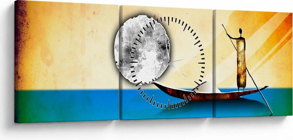 Tablou - Pictură străveche (cu ceas) (90x30 cm)