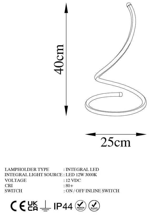 Veioză aurie LED (înălțime 40 cm) Yay – Opviq lights