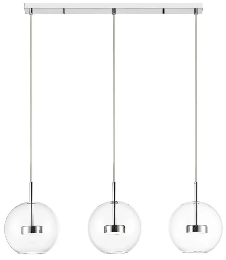 Lustra moderna cu 3 pendule LED Enceladus crom