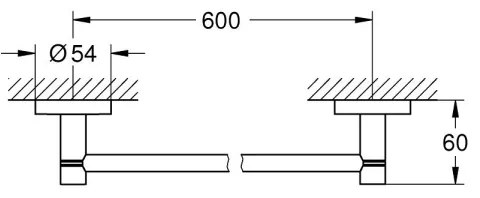 GROHE 40366001 - Suport pentru prosoape ESSENTIALS, 654 mm, crom lucios
