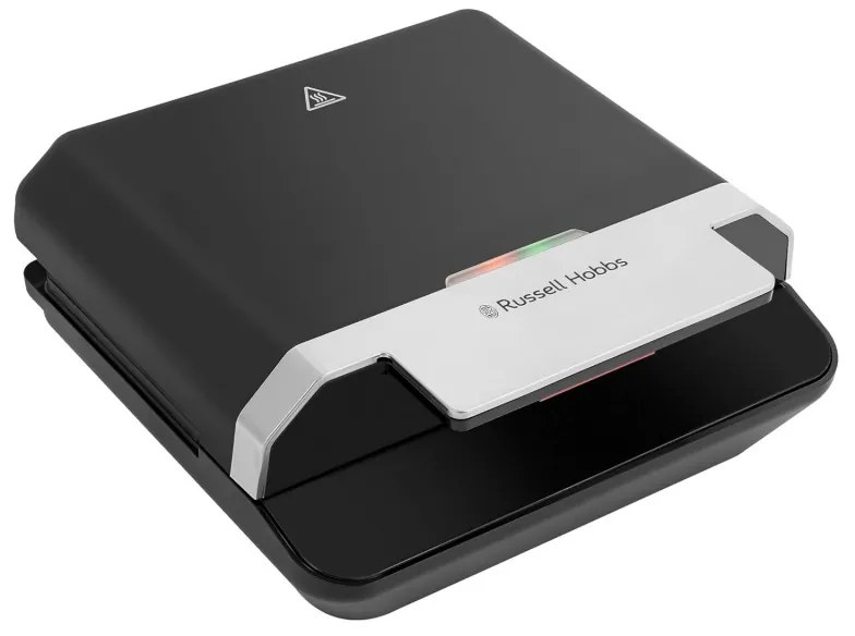 Sandwich Toaster Russell Hobbs Creations 26800-56, 750W, 4 felii, Placi neaderente, Incalzire rapida, Indicatoare, Negru/Inox