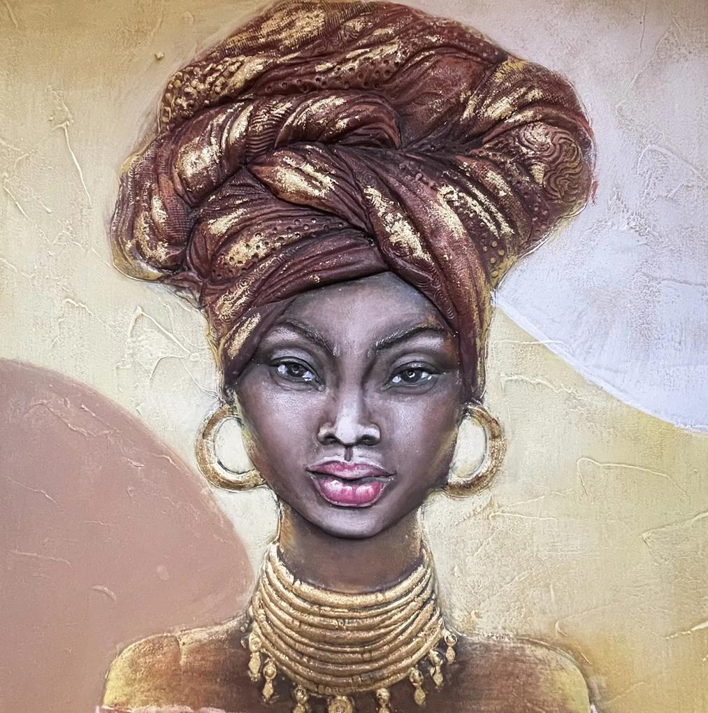 Tablou 3D Femeie Africana Eshe 80x80cm, Canvas