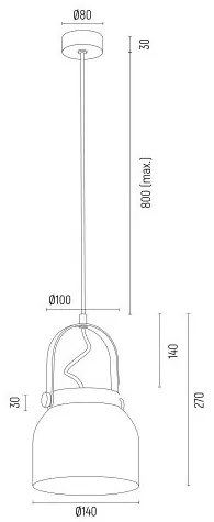 Pendul design modern LOGAN negru 14cm